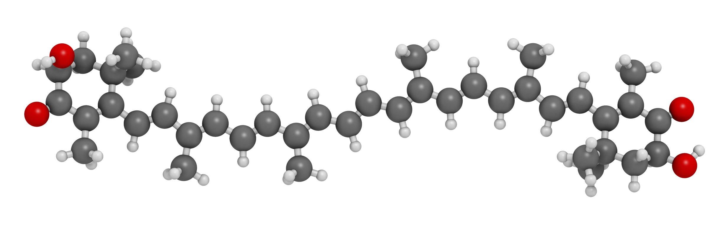 AstaReal ™ 虾青素化学结构图。虾青素，是一种由水中雨生红球藻制造的类胡萝卜素。